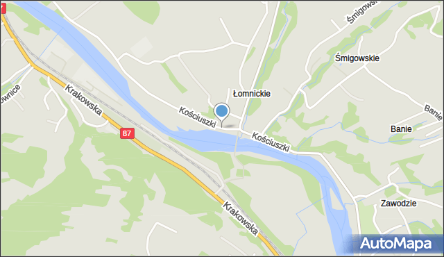 Piwniczna-Zdrój, Kościuszki Tadeusza, gen., mapa Piwniczna-Zdrój