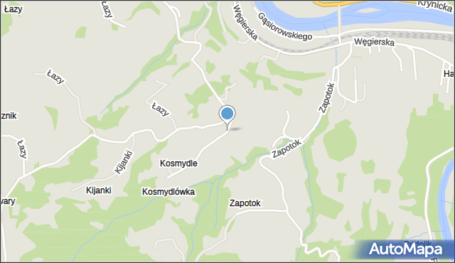 Piwniczna-Zdrój, Kosmydle, mapa Piwniczna-Zdrój