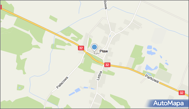 Pław, Kościelna, mapa Pław