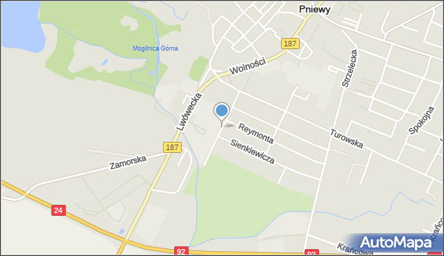 Pniewy powiat szamotulski, Konopnickiej Marii, mapa Pniewy powiat szamotulski