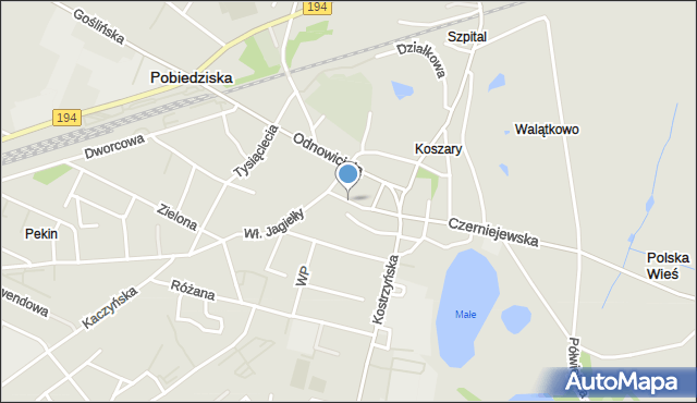 Pobiedziska, Kościuszki Tadeusza, gen., mapa Pobiedziska