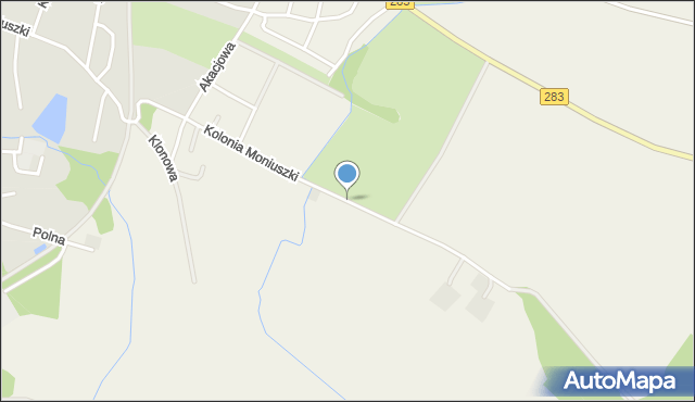 Podbrzezie Dolne, Kolonia Moniuszki, mapa Podbrzezie Dolne