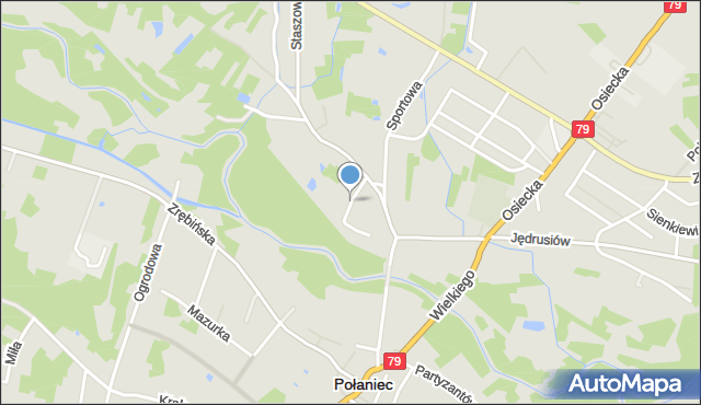 Połaniec powiat staszowski, Kościelna, mapa Połaniec powiat staszowski