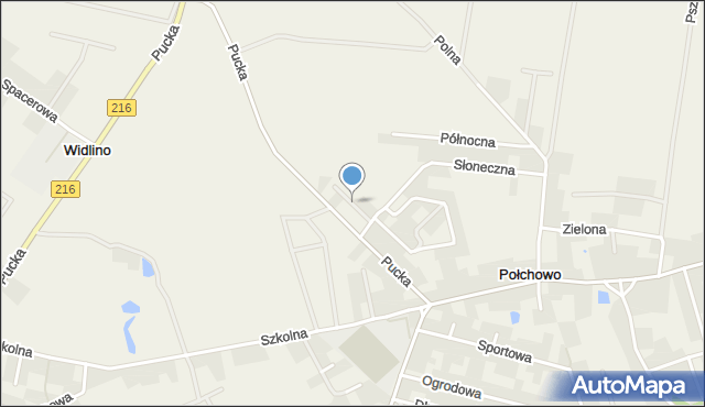 Połchowo gmina Puck, Kolorowa, mapa Połchowo gmina Puck
