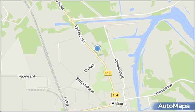 Police, Kościuszki Tadeusza, gen., mapa Police