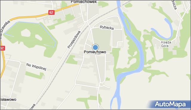 Pomiechowo, Kościelna, mapa Pomiechowo