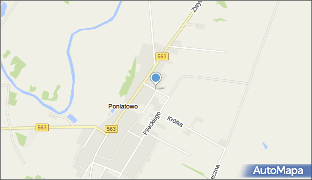 Poniatowo gmina Żuromin, Kółkowa, mapa Poniatowo gmina Żuromin