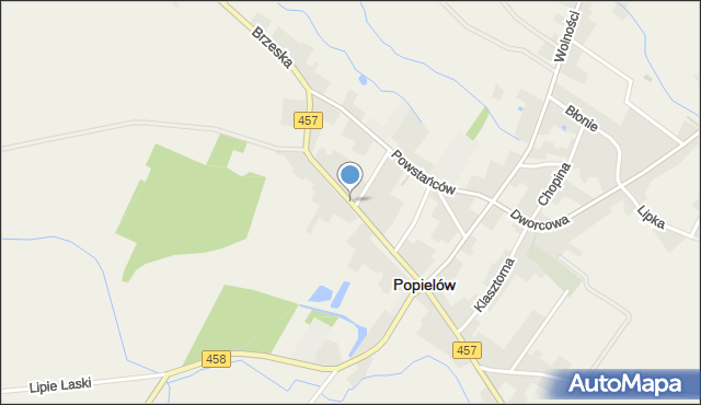 Popielów powiat opolski, Kościuszki Tadeusza, gen., mapa Popielów powiat opolski