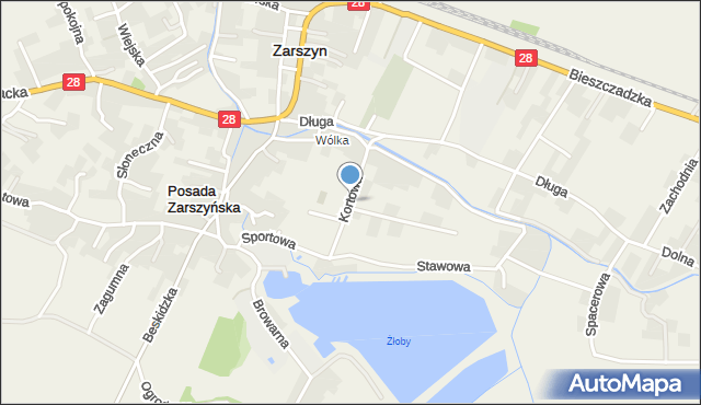 Posada Zarszyńska, Kortowa, mapa Posada Zarszyńska