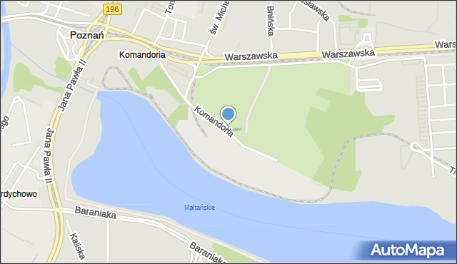 Poznań, Komandoria, mapa Poznania