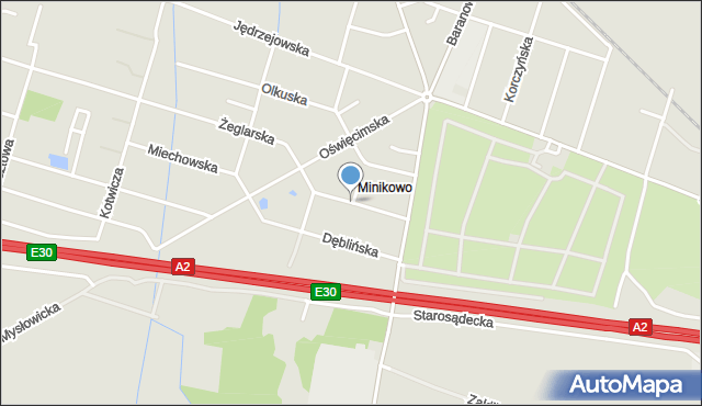 Poznań, Kozienicka, mapa Poznania