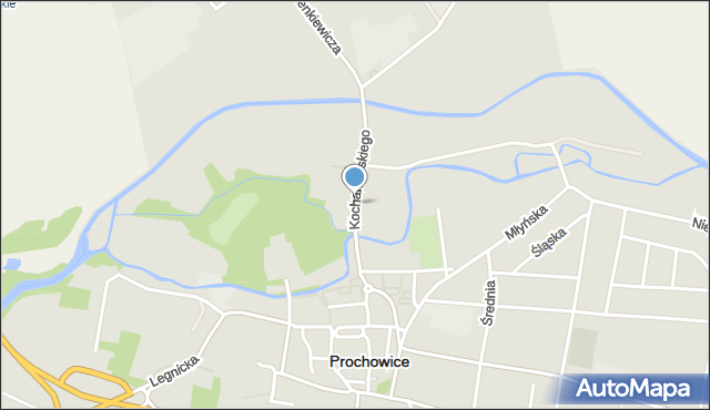 Prochowice, Kochanowskiego Jana, mapa Prochowice