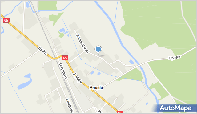 Prostki, Konopnickiej Marii, mapa Prostki