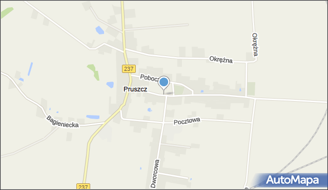 Pruszcz gmina Gostycyn, Kościelna, mapa Pruszcz gmina Gostycyn