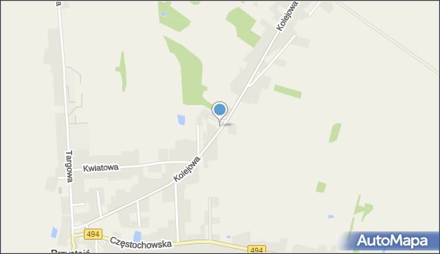 Przystajń, Kolejowa, mapa Przystajń