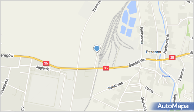 Pszenno, Kolejowa, mapa Pszenno