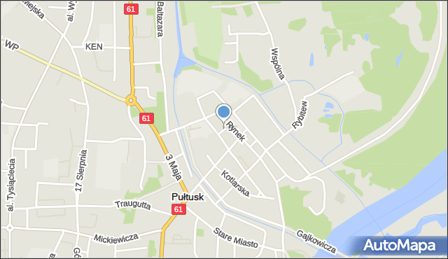 Pułtusk, Konserwatorska, mapa Pułtusk
