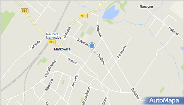 Racibórz, Kombatantów, mapa Racibórz