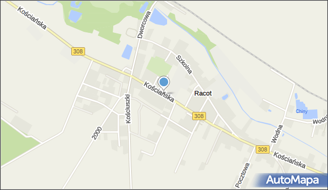 Racot, Kościańska, mapa Racot