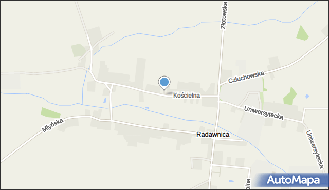 Radawnica, Kościelna, mapa Radawnica