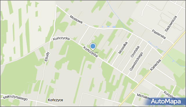 Radom, Kończycka, mapa Radomia