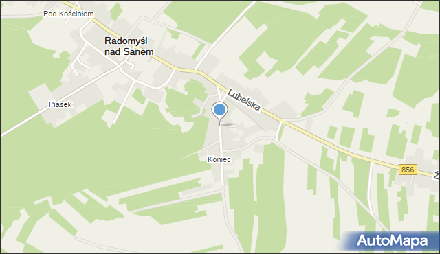 Radomyśl nad Sanem, Kościuszki Tadeusza, gen., mapa Radomyśl nad Sanem