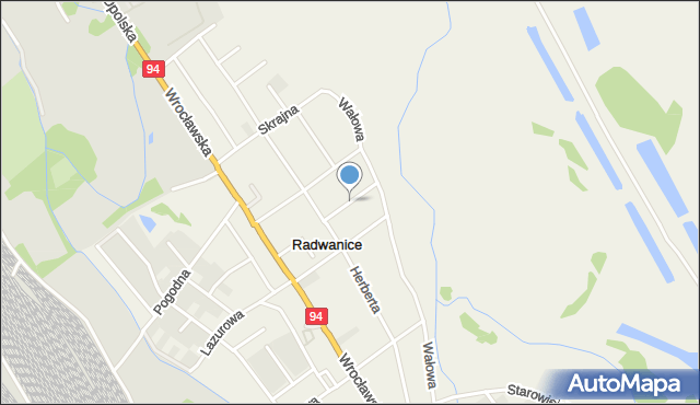 Radwanice gmina Siechnice, Kościelna, mapa Radwanice gmina Siechnice