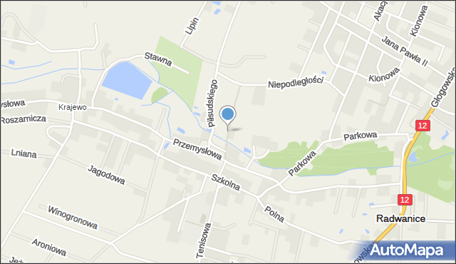 Radwanice powiat polkowicki, Konstytucji 3 Maja, mapa Radwanice powiat polkowicki