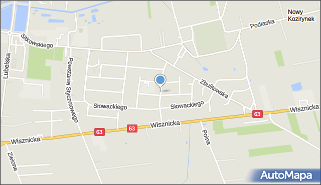 Radzyń Podlaski, Kochanowskiego Jana, mapa Radzyń Podlaski