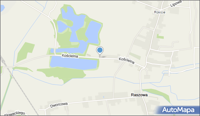 Raszowa gmina Leśnica, Kościelna, mapa Raszowa gmina Leśnica