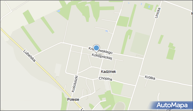 Rejowiec Fabryczny, Konopnickiej Marii, mapa Rejowiec Fabryczny