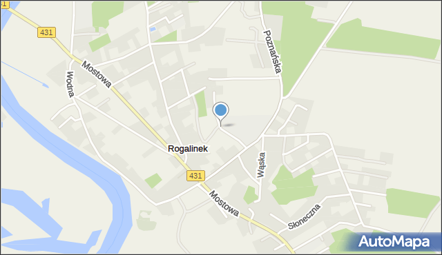 Rogalinek, Kostrzewskiego, mapa Rogalinek