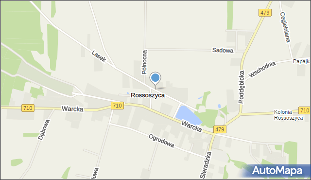 Rossoszyca, Kościelna, mapa Rossoszyca