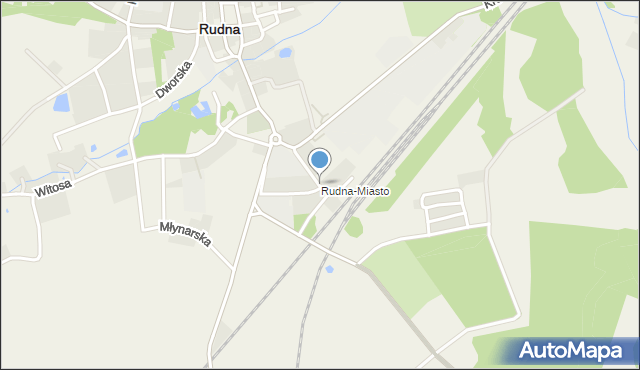 Rudna powiat lubiński, Kolejowa, mapa Rudna powiat lubiński