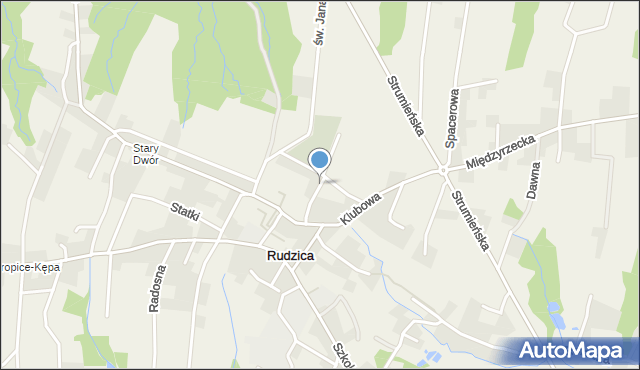 Rudzica gmina Jasienica, Kościelna, mapa Rudzica gmina Jasienica