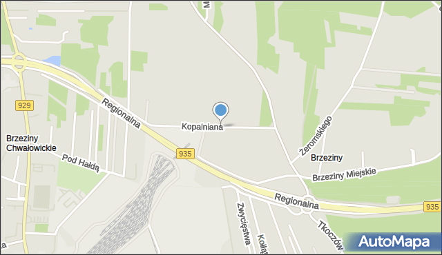 Rybnik, Kopalniana, mapa Rybnika