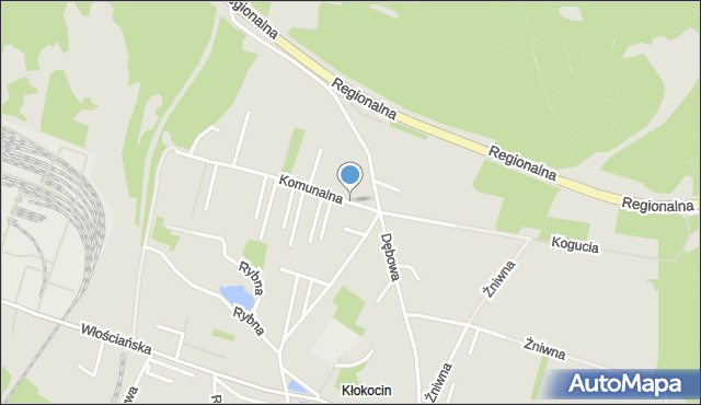 Rybnik, Komunalna, mapa Rybnika