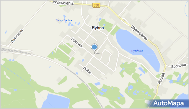 Rybno powiat działdowski, Kolejowa, mapa Rybno powiat działdowski