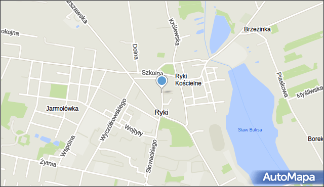 Ryki, Kościuszki Tadeusza, gen., mapa Ryki