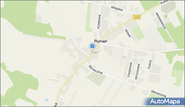 Rymań, Koszalińska, mapa Rymań