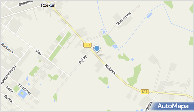 Rzekuń, Kolonia, mapa Rzekuń