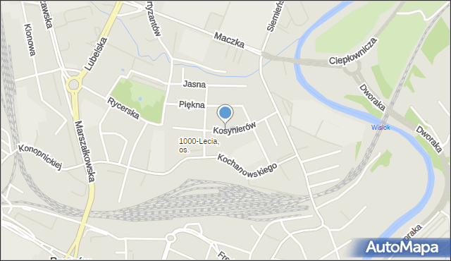 Rzeszów, Kosynierów, mapa Rzeszów