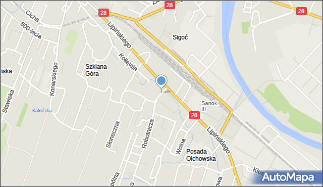 Sanok, Kościelna, mapa Sanok