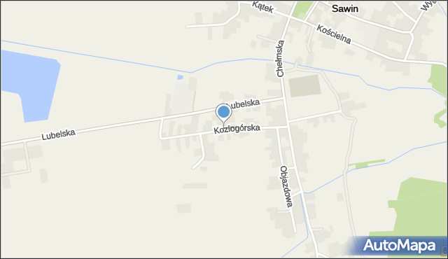 Sawin, Koziogórska, mapa Sawin