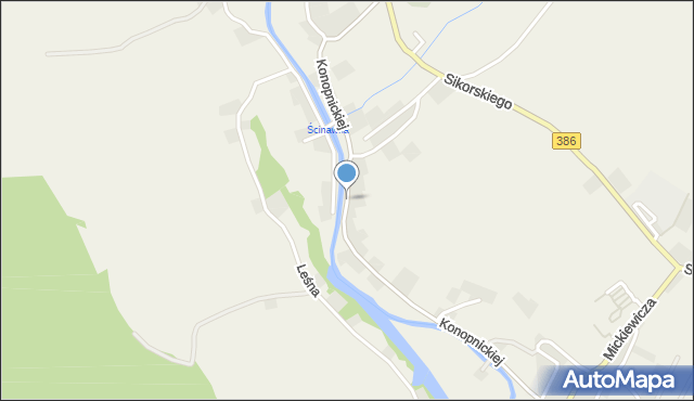 Ścinawka Średnia, Konopnickiej Marii, mapa Ścinawka Średnia