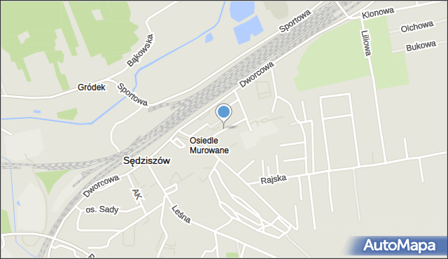 Sędziszów, Kolejowa, mapa Sędziszów