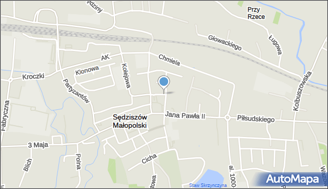 Sędziszów Małopolski, Kota Stanisława, prof., mapa Sędziszów Małopolski