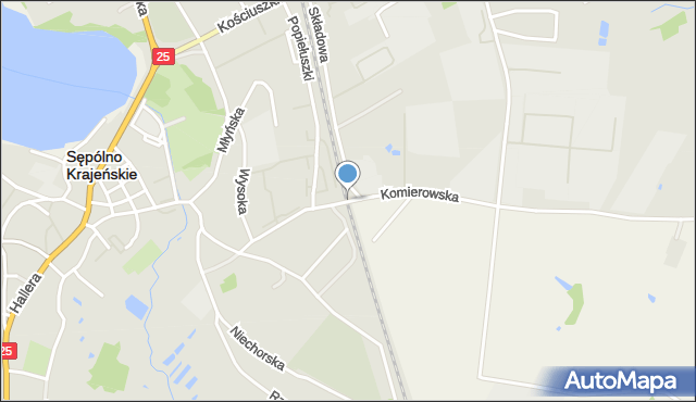 Sępólno Krajeńskie, Komierowska, mapa Sępólno Krajeńskie