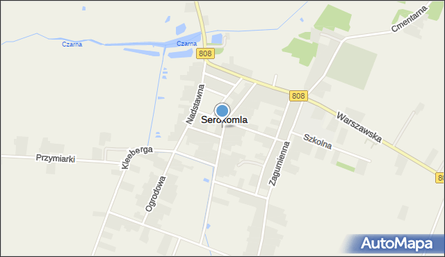 Serokomla, Kościelna, mapa Serokomla