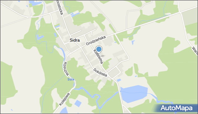 Sidra, Kościelna, mapa Sidra